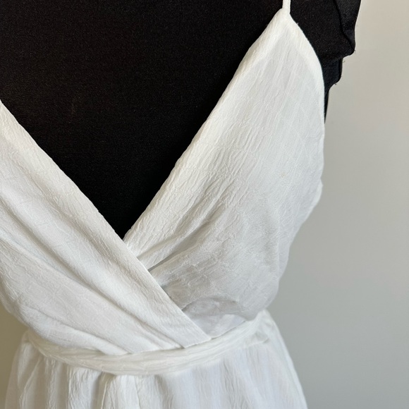 White Ruffled Wrap Dress - Picture 3 of 4